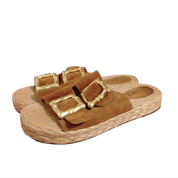 Schutz Enola Rope Flat Sandals Double Straps Honey Brown Sandals size 9.5 B - Picture 8 of 10